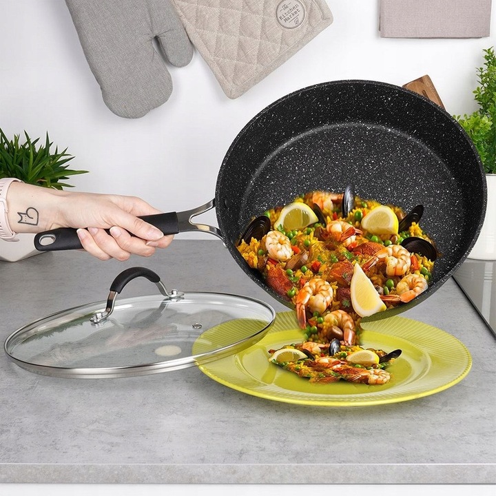 Vilde serpenyő 28cm gránit tapadásmentes fedővel indukciós gáz