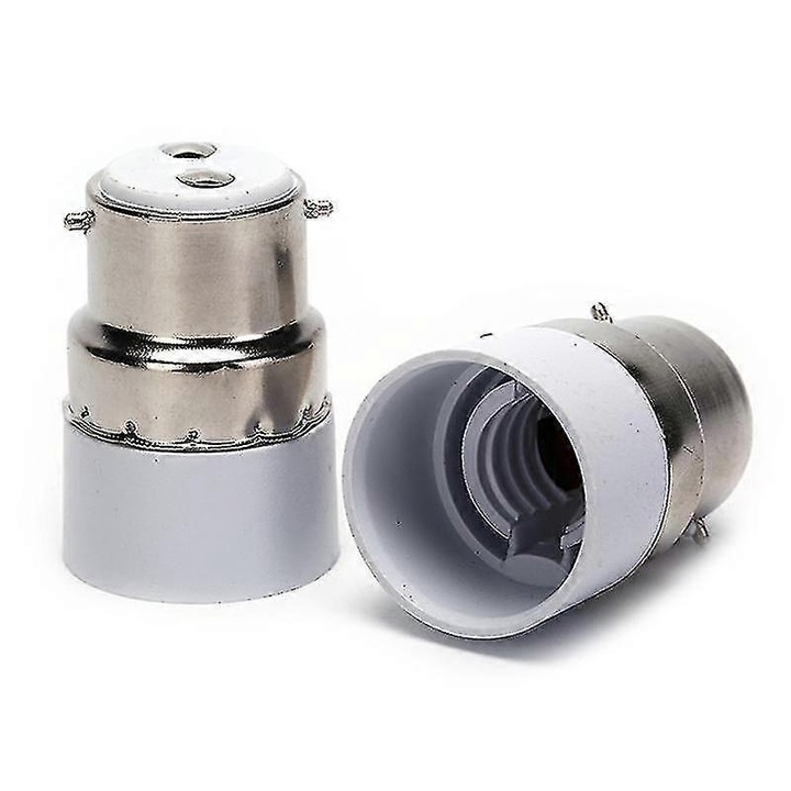 Adaptor soclu bec B22 la E14 alb