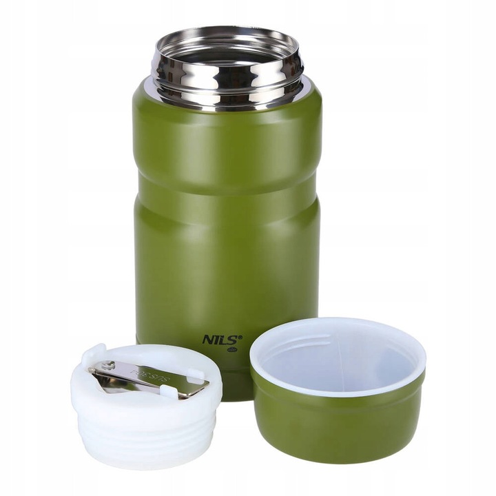 Termos Nils NCT02, 750ml, inox, cu lingurita, 19.5x7x9.5cm
