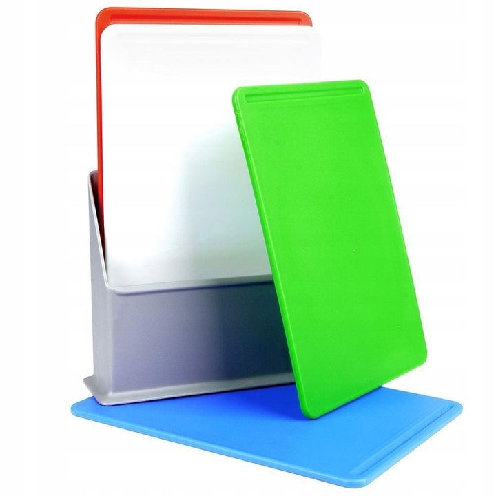 Set 4 tocatoare plastic Excellent Houseware multicolor 20x15cm cu suport argintiu