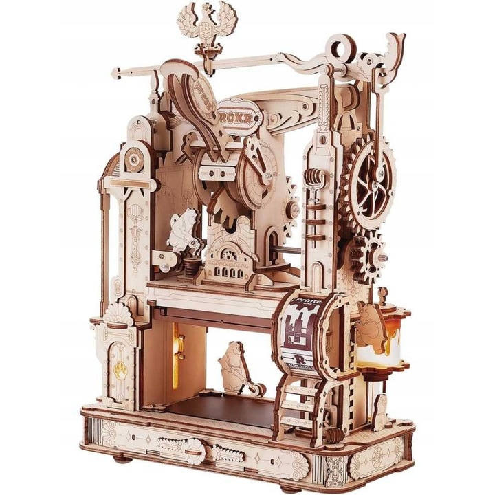 3D пъзел Rokr Класическа печатна преса от дърво 21.5x14.5x27cm