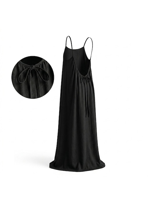 Rochie de vara, cu spatele gol si bretele ajustabile, tesatura moale din poliester, material usor si respirabil, mentine racoarea in zilele calduroase, cu talie lejera si naturala - AMOREVA L/XL VIVVA®