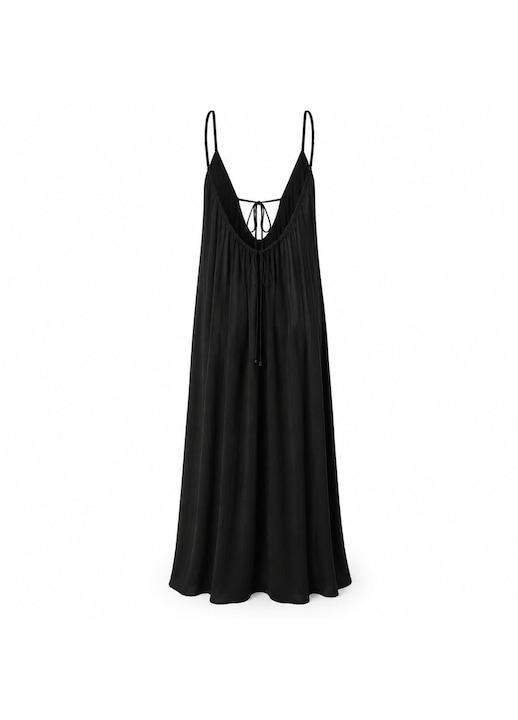 Rochie de vara, cu spatele gol si bretele ajustabile, tesatura moale din poliester, material usor si respirabil, mentine racoarea in zilele calduroase, cu talie lejera si naturala - AMOREVA S/M VIVVA®