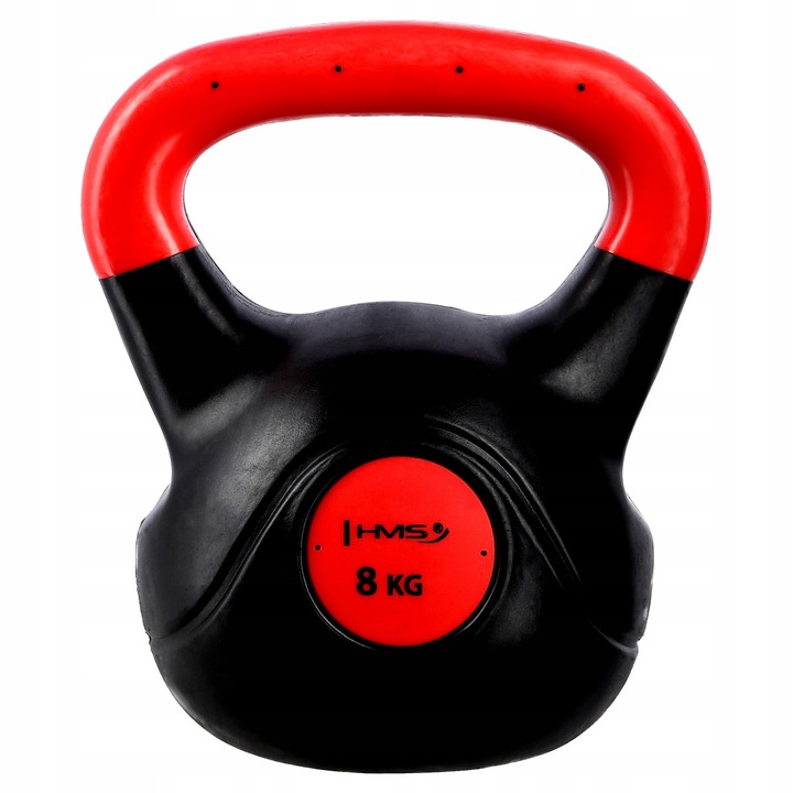 Kettlebell HMS KPC02 compozit negru-rosu 8kg 18x22.5x26cm