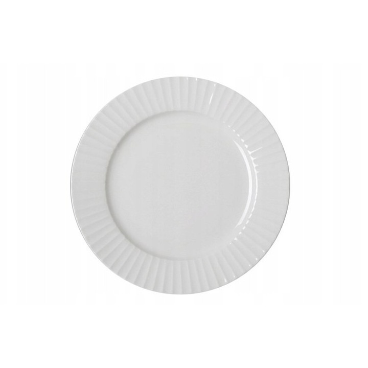 Rak Metropolis lapostányér, elefántcsontszínű porcelán, 27cm