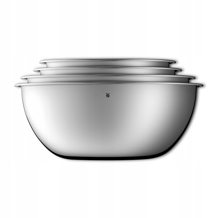 Set 4 boluri de bucatarie WMF Gourmet, inox Cromargan, argintiu, 16x6-24x9.5cm, 0.75-2.75L