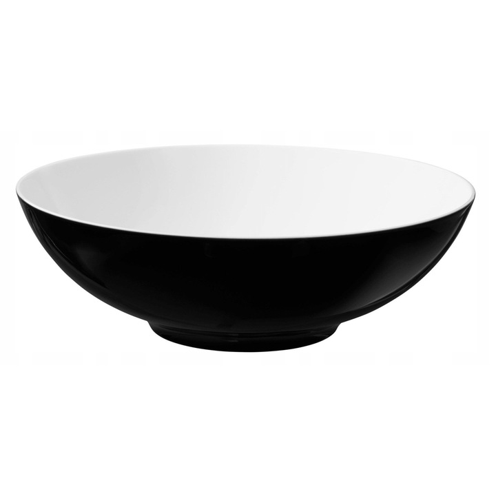 Bol, Seltmann Weiden Life Fashion Glamorous Black, portelan, negru-alb, 30cm