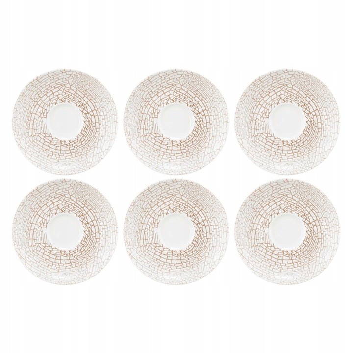 Seltmann Weiden Liberty Krakelee csészealj készlet, 6 darab, porcelán, mosogatógépben mosható, fehér, 12 cm