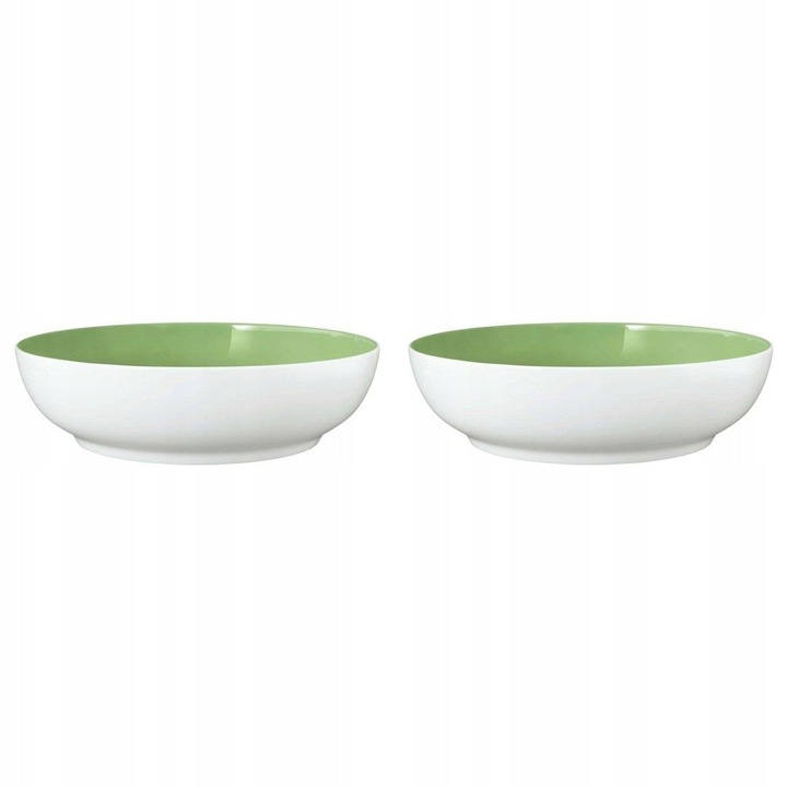 Set 2 bucati, bol din portelan Seltmann Weiden Meadow Grasses Green, portelan hartat, compatibil cu microunde si masina de spalat vase, interior verde cu motiv floral, exterior alb, O25 cm