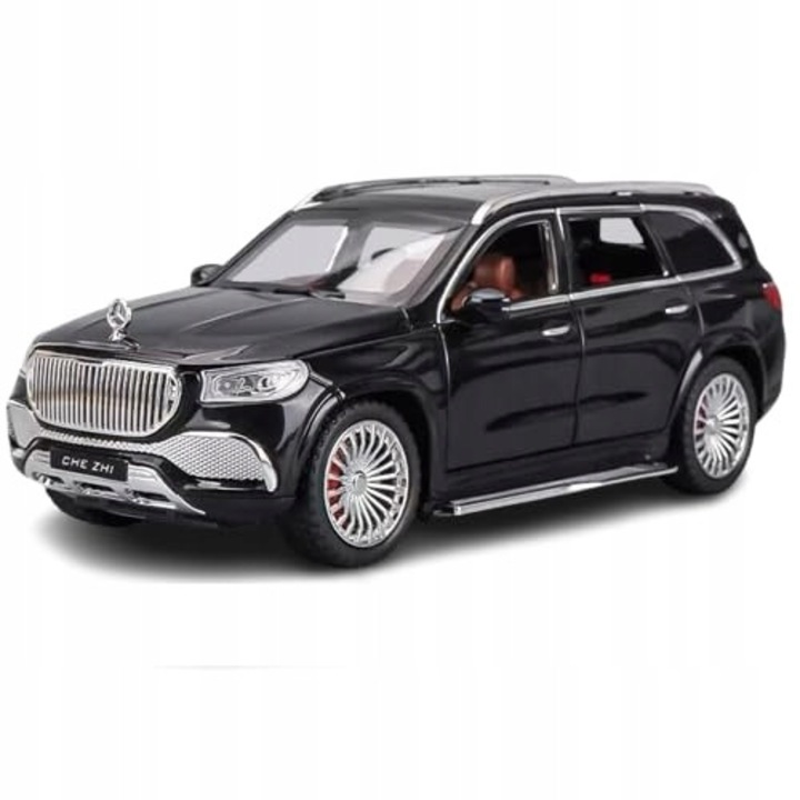 Модел автомобил метален Pan i Pani Gadzet Mercedes GLS 600, 1:24, с LED светлини и звук на двигател, отварящи се врати, преден и заден капак, гумени колела, черен, 1 бр