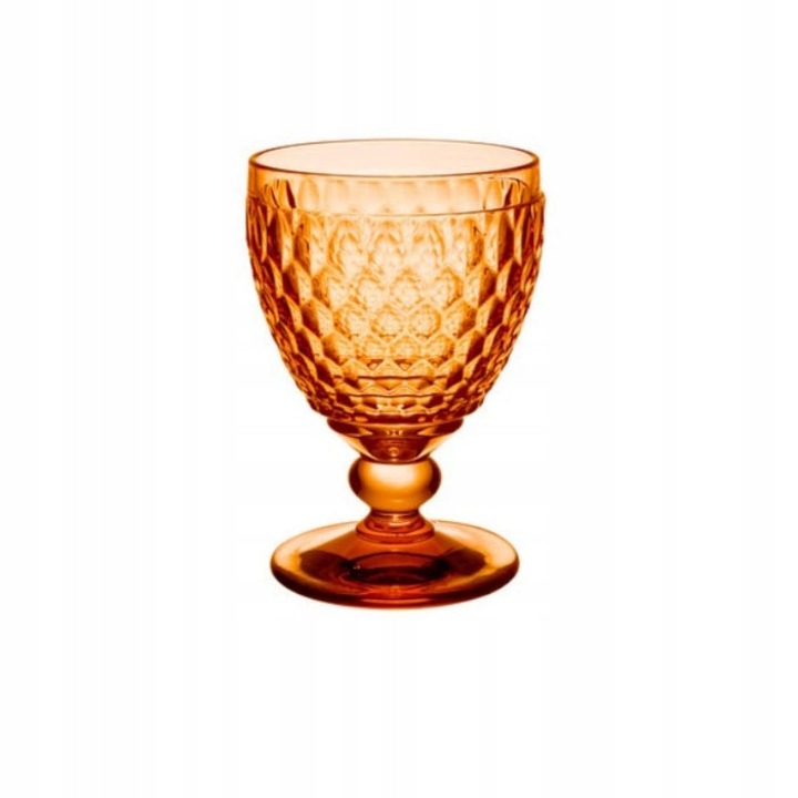 Чаша за вода Villeroy&Boch Boston Apricot, чаша за напитки от кристално стъкло, с текстуриран модел, оранжева, 350 мл