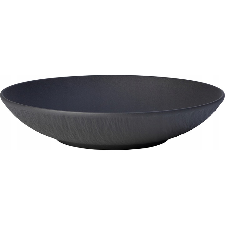 Villeroy Boch Manufacture Rock mélytányér, fekete porcelán, 24cm