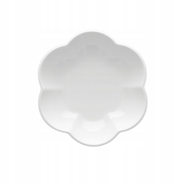 Villadeifiori mélytányér, finom porcelánból, szirmos formájú, fehér, 20 cm, 6 darab