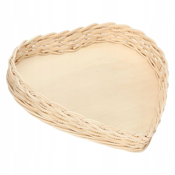 Cos din rachita Porcellana Bianca Midollino, compatibil cu vas de copt Cupido in forma de inima, protectie si element decorativ rustic, 25 x 24 cm, natural