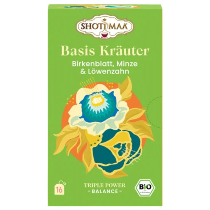 Ceai balance - essential herbs - frunze de mesteacan, menta creata si papadie bio 16dz x 2g 32g Shot Noi