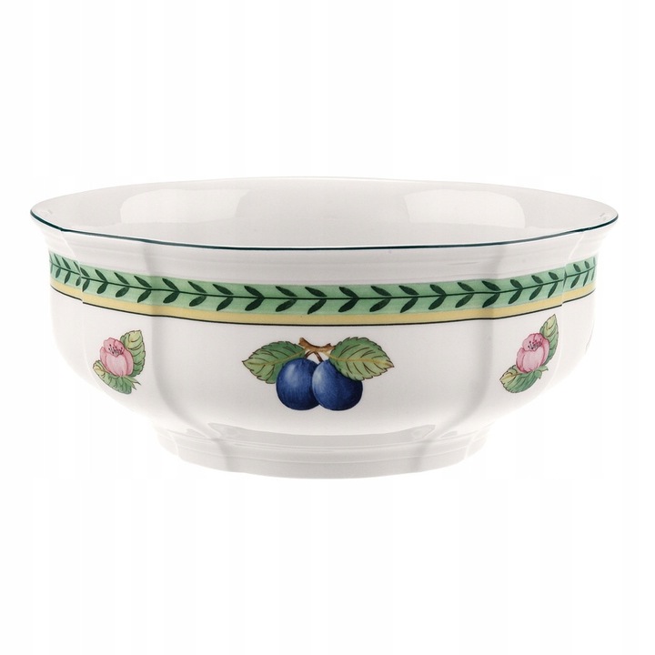 Bol salata Villeroy Boch French Garden Fleurence verde galben 21cm