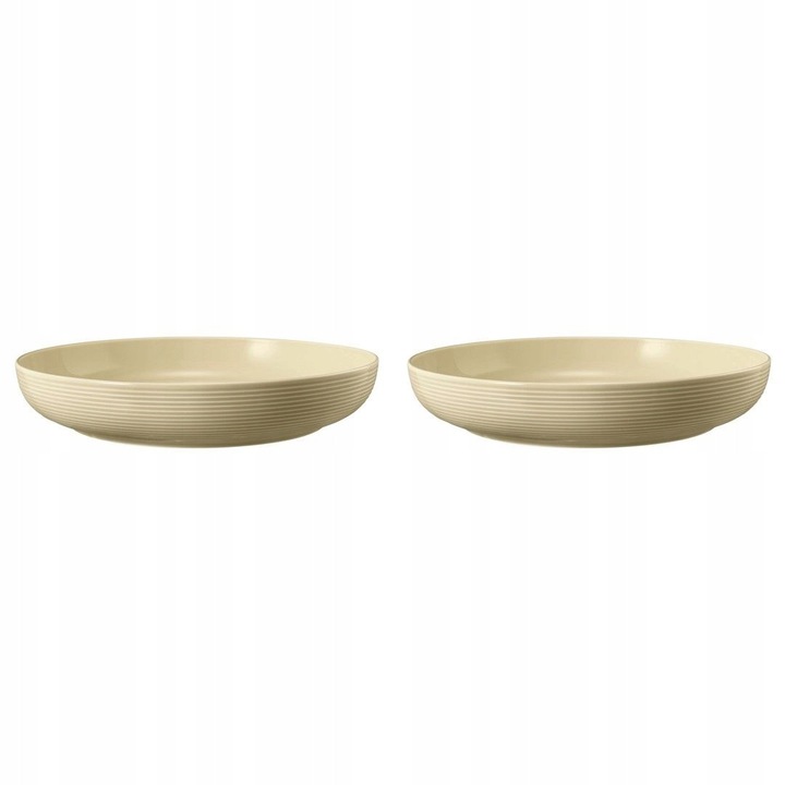 Set 2 boluri, Seltmann Weiden Beat Color Glaze, portelan premium, compatibil cu cuptor, microunde si masina de spalat vase, bej, 2 x 28 cm