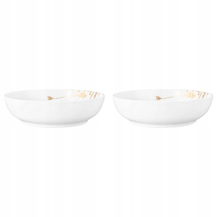 Set 2 boluri Seltmann Weiden Liberty Golden Rose Hip, portelan alb auriu, 25cm