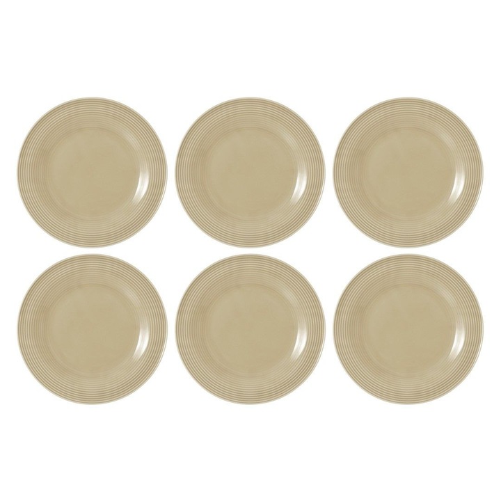 6 darabos készlet, Seltmann Weiden Beat Color Glaze salátatányér, kiváló minőségű porcelánból, mosogatógépben és sütőben/mikrohullámú sütőben használható, bézs, 6 x 23 cm