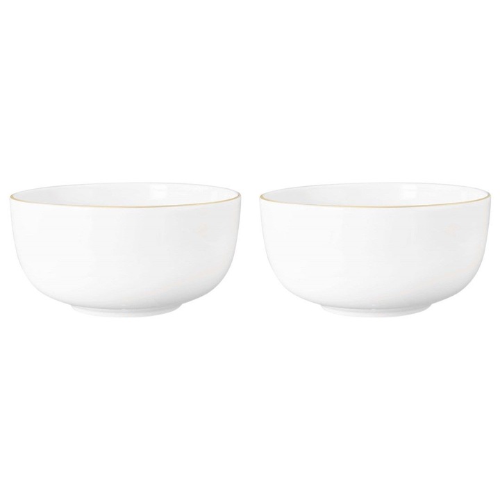 Set 2 boluri Seltmann Weiden Liberty Goldline alb auriu 17.5cm