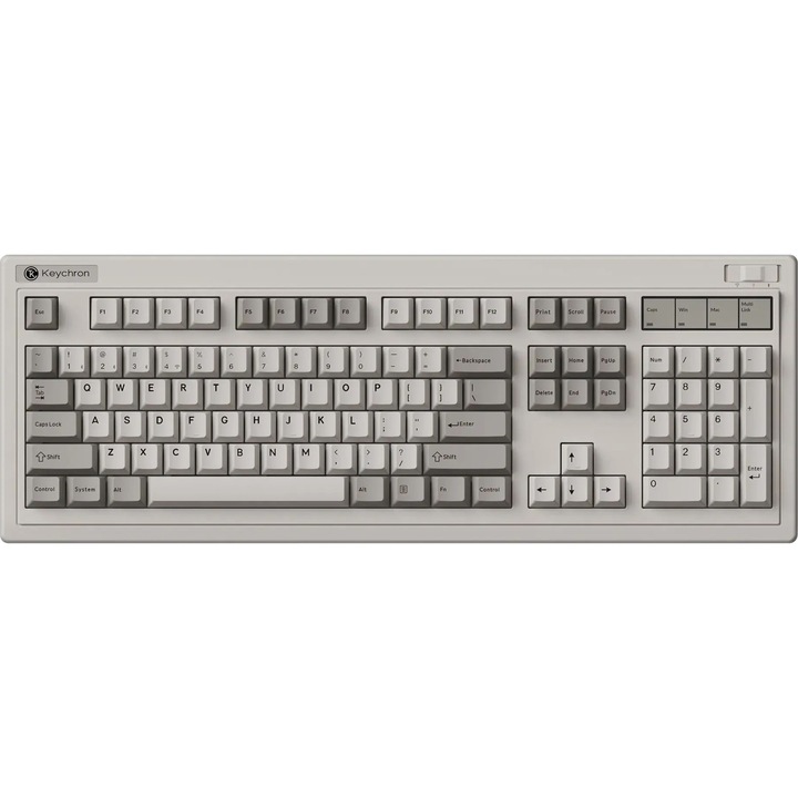 Безжична геймърска клавиатура Keychron R6 QMK, Сив, Bluetooth