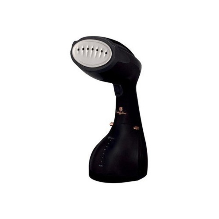Parownica de haine Berlinger Haus Black Rose, 2 perii, compacta, neagra, 15min, 45s incalzire