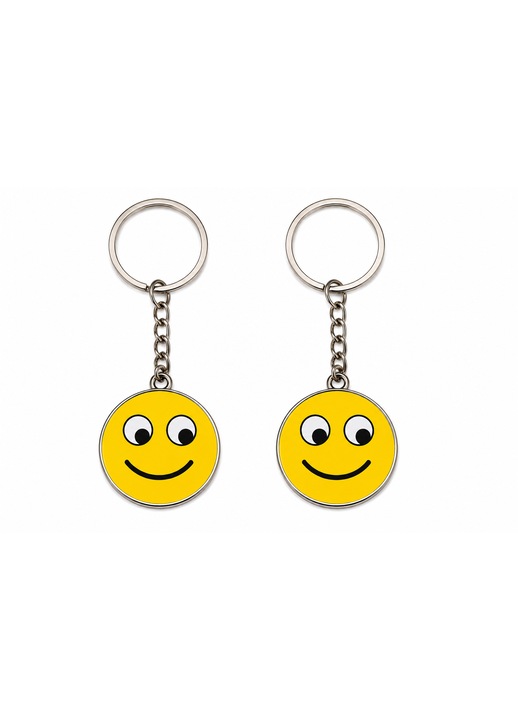 2 darab kulcstartó szett mosolygós hangulatjellel, Smiley Face modell