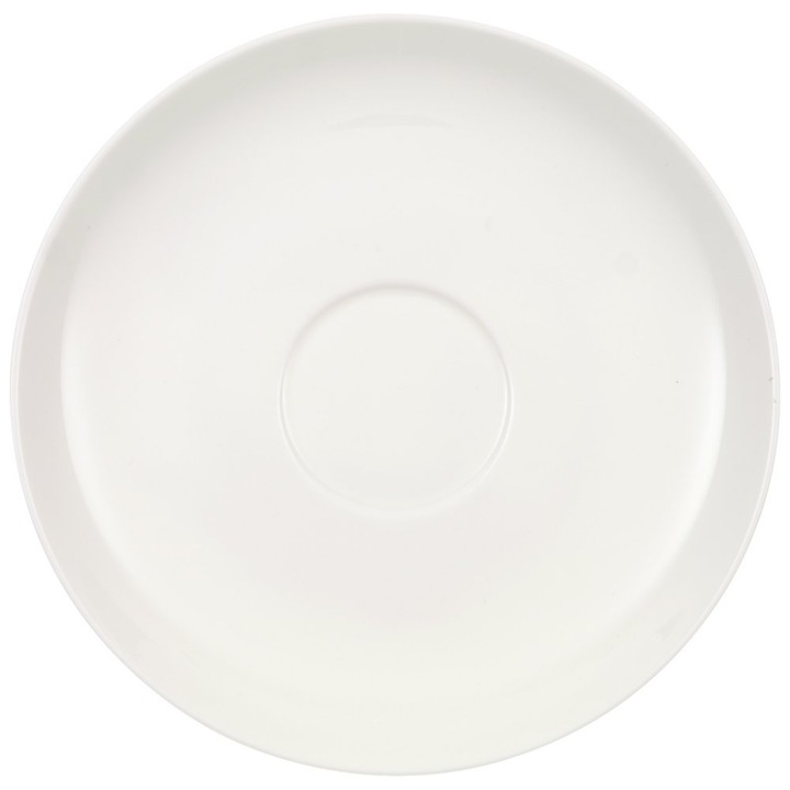 Csészealj/csésze tányér Villeroy&Boch Anmut, prémium csontporcelán, mosogatógépben mosható, mikrohullámú sütőben használható, fehér, 17 cm