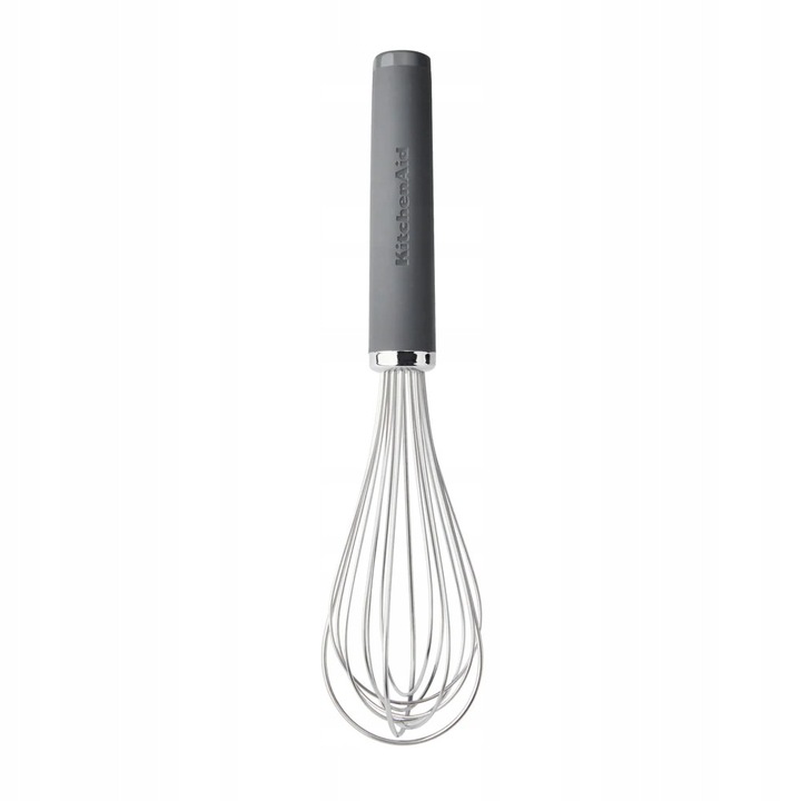 Tel de bucatarie KitchenAid Coreline, maner din silicon satinat, spirala din otel inoxidabil, gri inchis, 1 buc