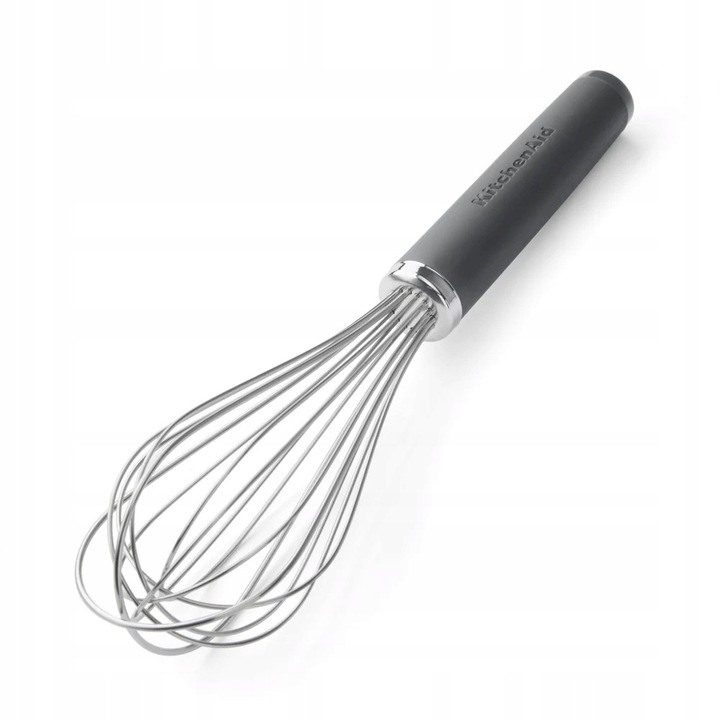 Tel de bucatarie KitchenAid Coreline, maner din silicon satinat, spirala din otel inoxidabil, gri inchis, 1 buc