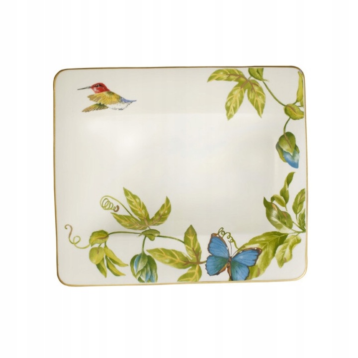 Villeroy&Boch Amazonia mélytányér, prémium csontporcelánból, arany szegéllyel és egzotikus dekorral, fehér/többszínű, 24 cm
