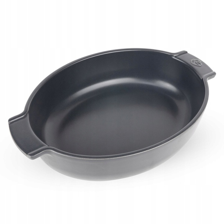Peugeot Appolia 31x20cm ovális kerámia sütőtál, sötétszürke