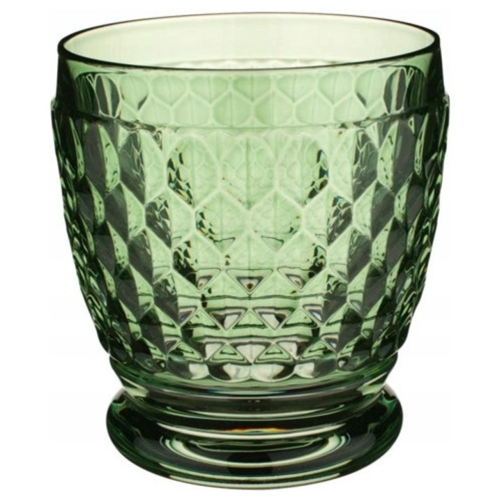 Villeroy&Boch Boston kristálypohár, rombusz mintás dombornyomással, zöld, 330ml