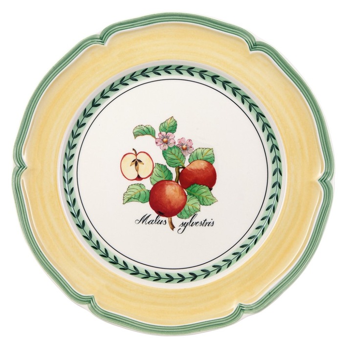 Villeroy & Boch French Garden Valence tányér, tálalótányér, prémium porcelánból, gyümölcs- és virágdíszítéssel, Multicolor, 26 cm