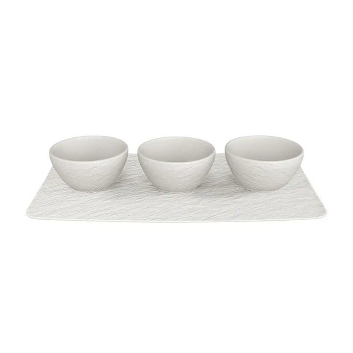 Set boluri Villeroy&Boch Manufacture Rock Blanc alb portelan 4 piese