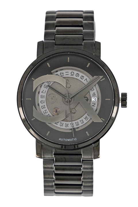 CALVIN KLEIN, Ceas automatic din otel inoxidabil cu model unisex, Negru