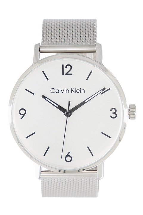 CALVIN KLEIN, Karóra hálós szíjjal, Ezüstszín