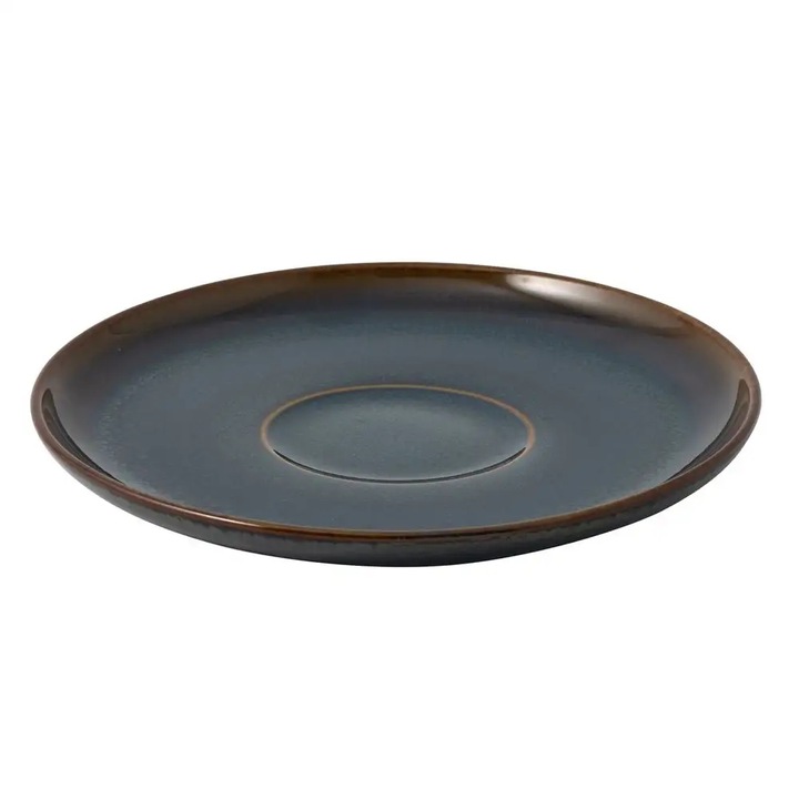 Villeroy&Boch Crafted Denim kávéscsésze alátét, prémium csontporcelán, kézműves megjelenésű mázas felület, sötétkék, 15 cm