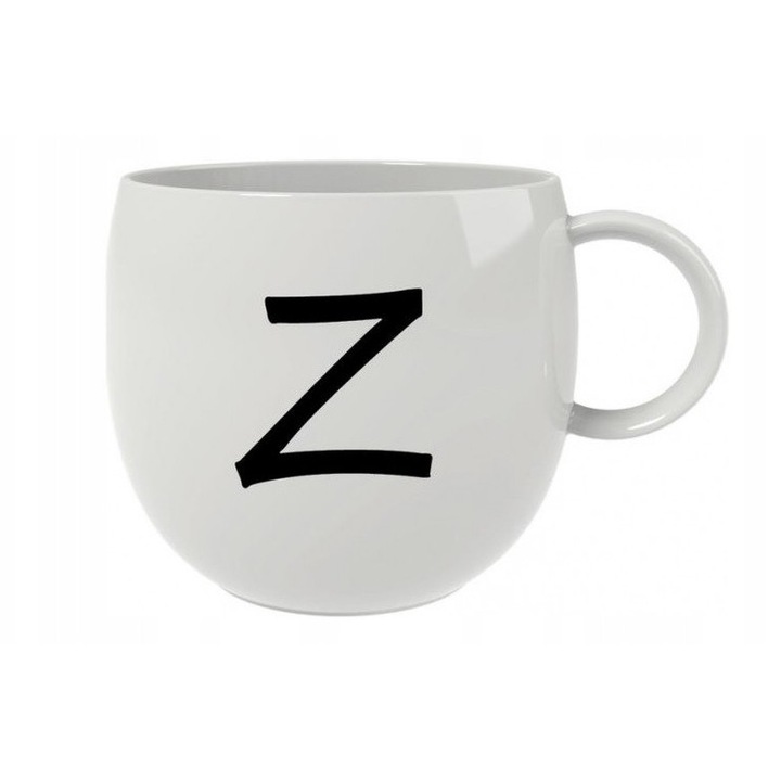 Чаша Villeroy & Boch Letters Z, порцелан, бяла, 13x10x8см, 330мл