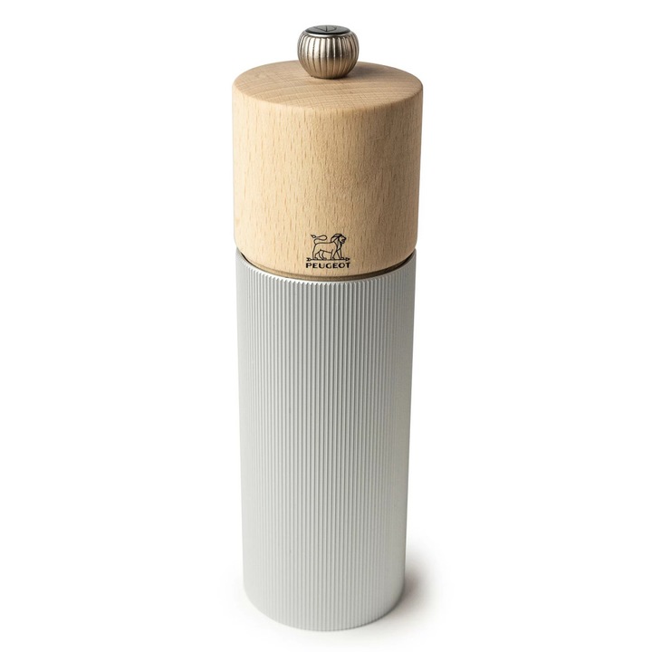 Peugeot Line kézi daráló, bükkfa és alumínium, ezüst, 18cm