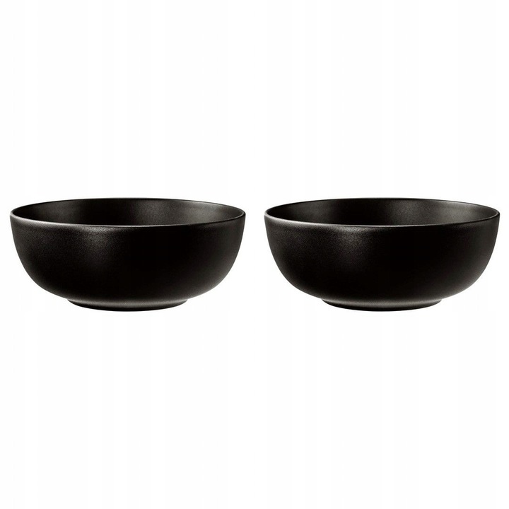 Set 2 boluri portelan Seltmann Liberty Velvet Black, rotunde, negre mate, 20cm