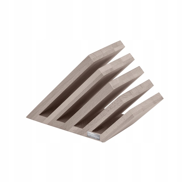 Bloc magnetic pentru cutite ArteLegno Venezia, din lemn masiv de fag, capacitate 14 cutite (lame pana la 29.5 cm), lac alimentar, natural, 1 buc.