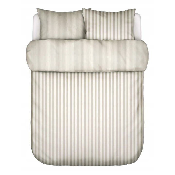Marc O'Polo Classic Stripe ágynemű bézs 200x200cm 80x80cm szett