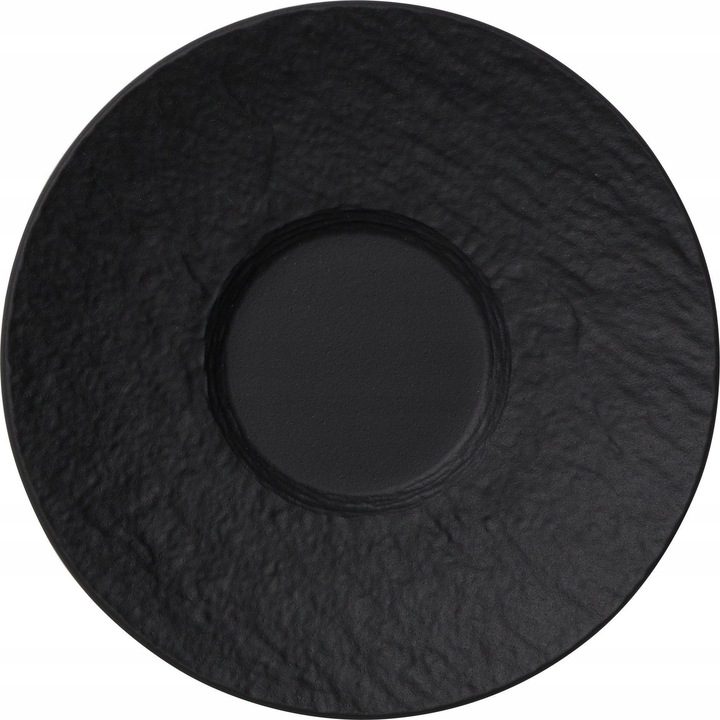 Villeroy&Boch Manufacture Rock kávéscsésze alátét, texturált prémium porcelán, matt felület, 15,5 cm átmérő, fekete
