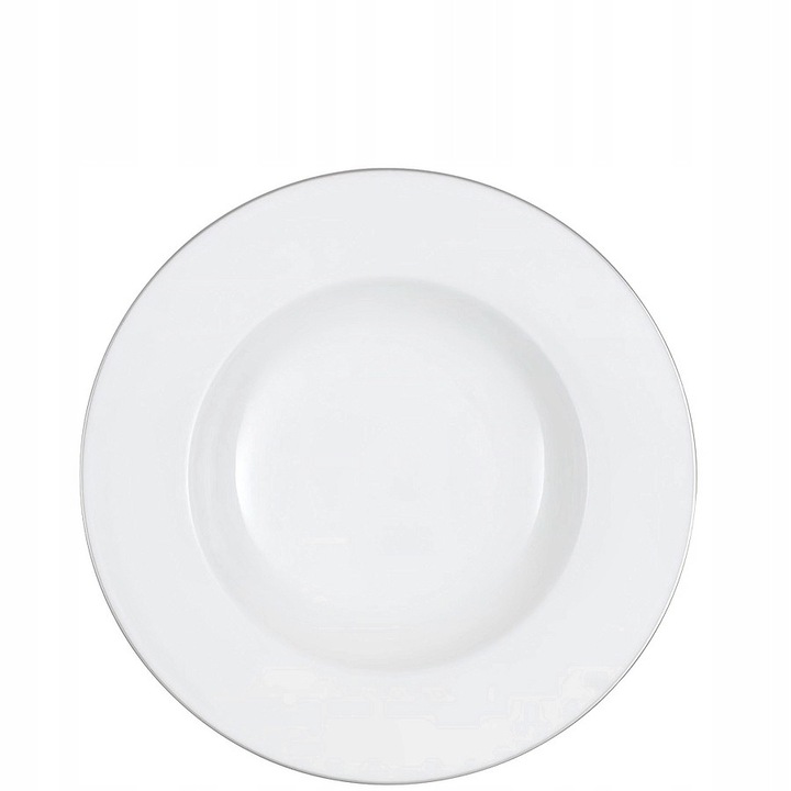 Mélytányér (mély tál) Villeroy&Boch Anmut Platinum, prémium csontporcelánból, platina széllel, fehér, 24 cm, 1 db