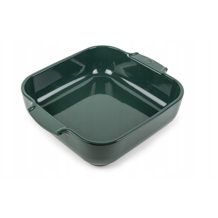 Peugeot Appolia zománcozott kerámia tepsi, sütőben 250°C-ig, fagyálló -20°C-ig, erdei zöld, 21x16 cm