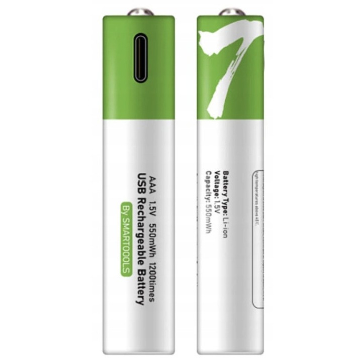 Baterii reincarcabile AAA Smartools set 2 buc USB-C 1.5V 550mWh