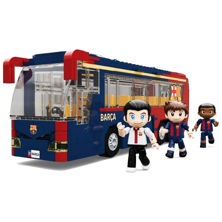 FC Barcelona busz építőszett, 488 darab, többszínű, 28x11x8cm