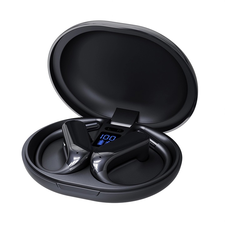 Intelligens fordító fülhallgató, valós idejű fordítás 156 nyelven, Bluetooth 6.0, nagy felbontású hangminőség, ultra-hosszú akkumulátor-üzemidő, intelligens zajszűrés, fekete