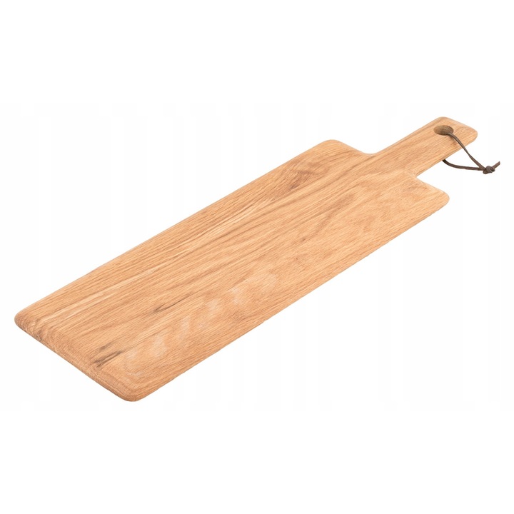 Tocator rotund din lemn masiv de stejar 51x15x1.5cm maro
